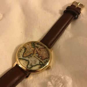 Urban Outfitters Leather Globe watch